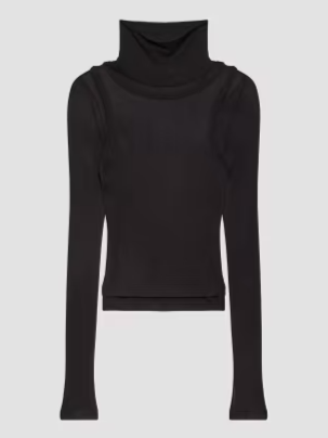 Layered Sheer Turtleneck Top