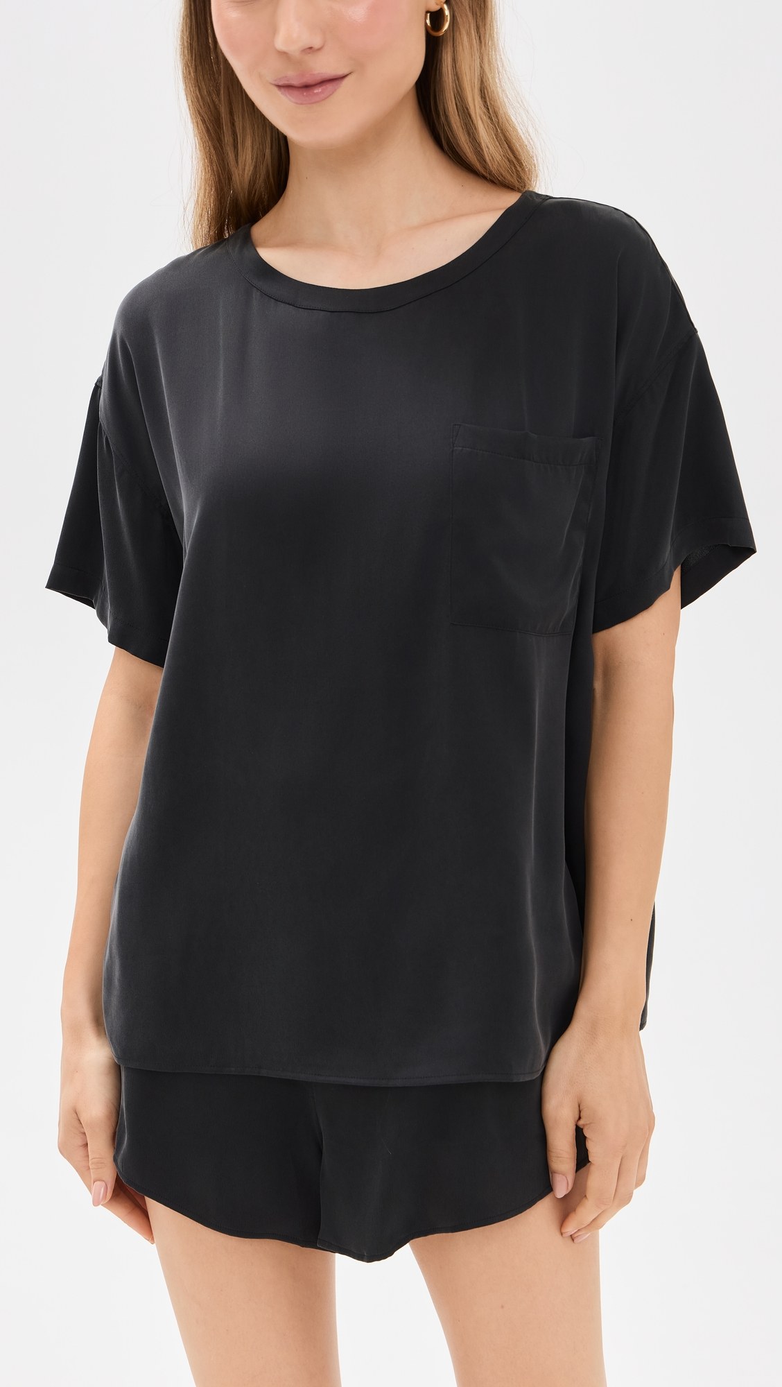Washable Silk Tee Short Set