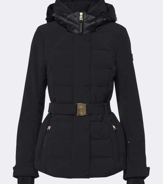 Elva hooded belted ski jacket