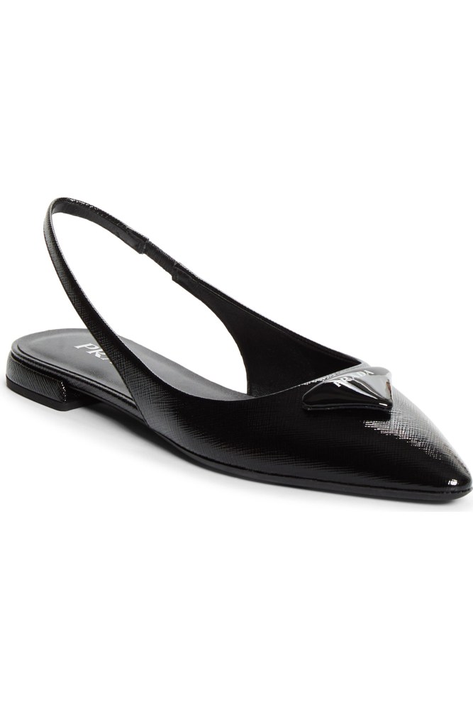 Puffy Logo Slingback Ballet Flat