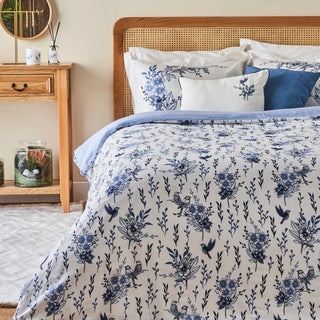 BELLA MAISON BLEU BLANC COTTON SATEEN DUVET SET