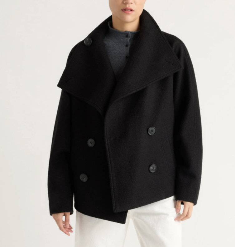 Modern Citizen Vashti Wool-Blend Collared Peacoat