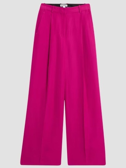 Pleated Twill High-Rise Trousers