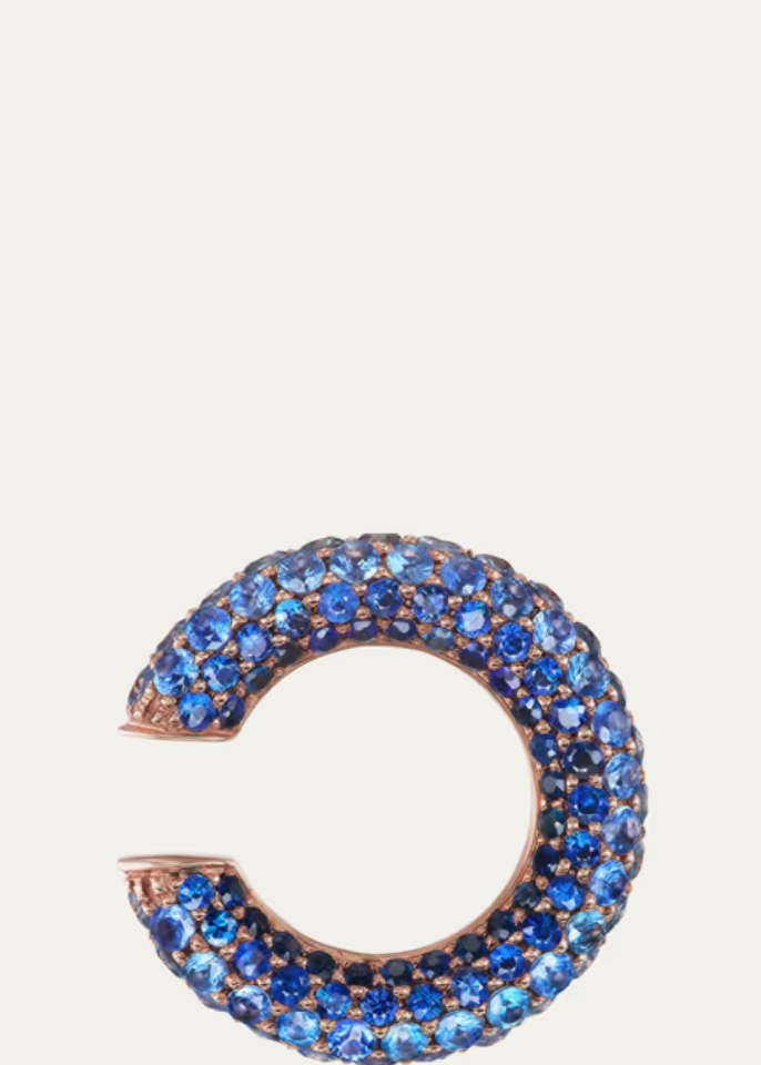 Coastline Amethyst and Sapphire Ear Cuff, Single
