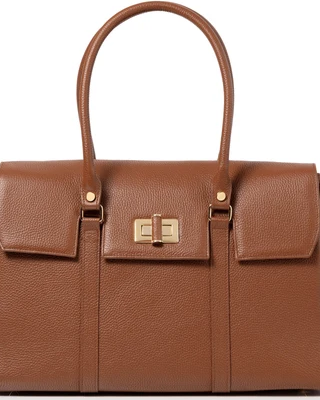 Eleanor Tan Textured Leather Shoulder Bag