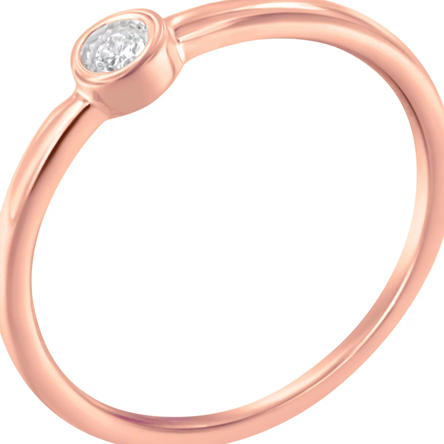 14K Rose Gold Plated .925 Sterling Silver Miracle Set Diamond Ring