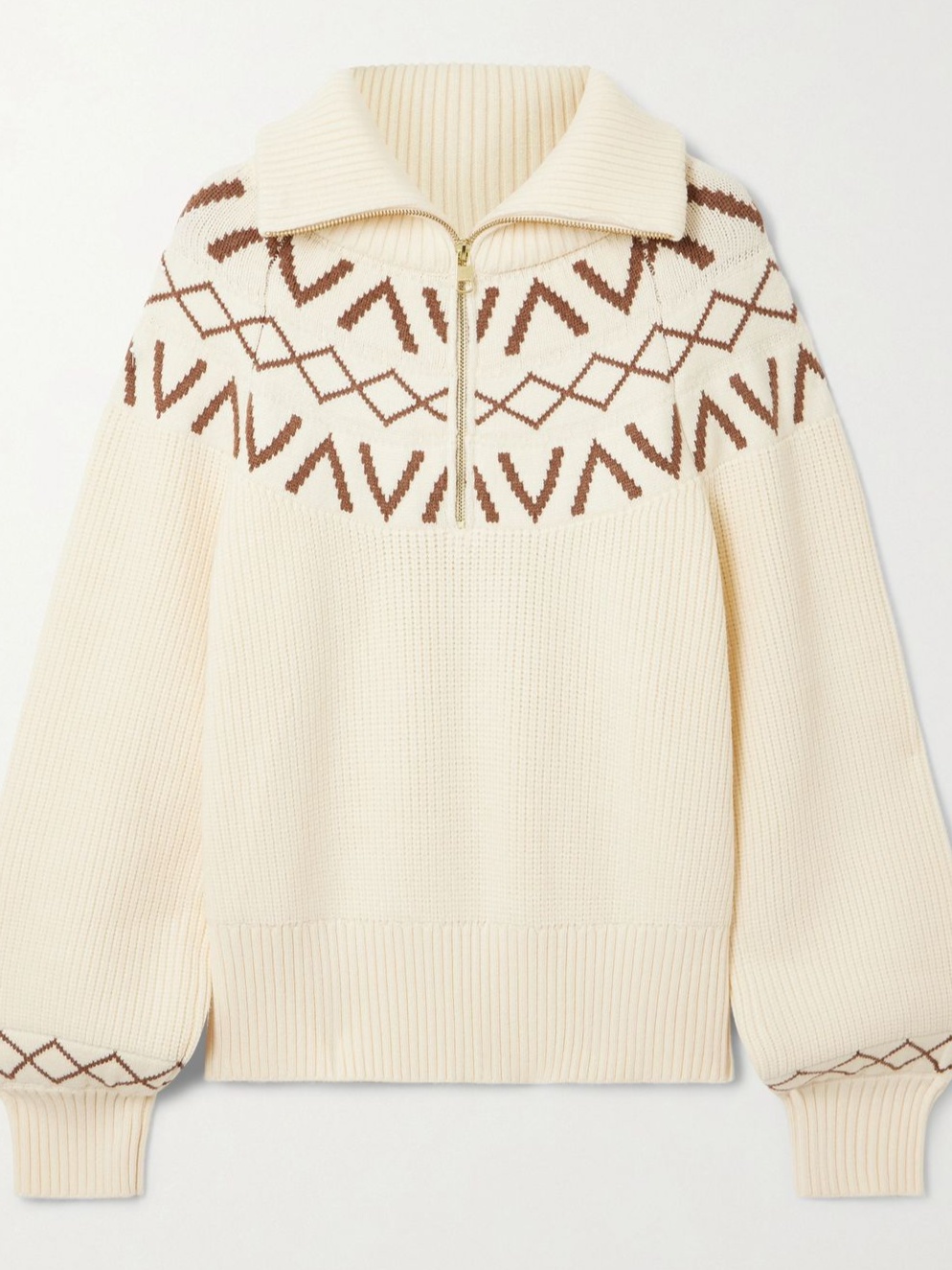 Sigrid Fair Isle Knitted Half-Zip Sweater