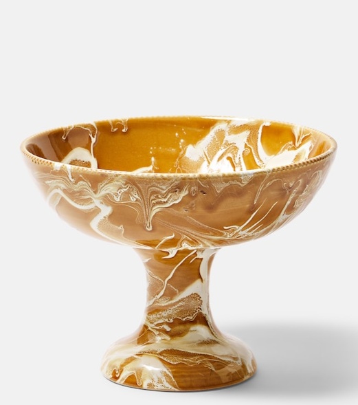 Marbled ceramic fruit stand