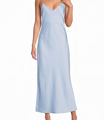 Gianni Bini Haven Satin V Neck Sleeveless Maxi Slip Dress