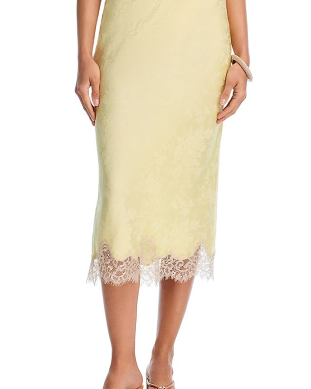 Lace Hem Midi Skirt