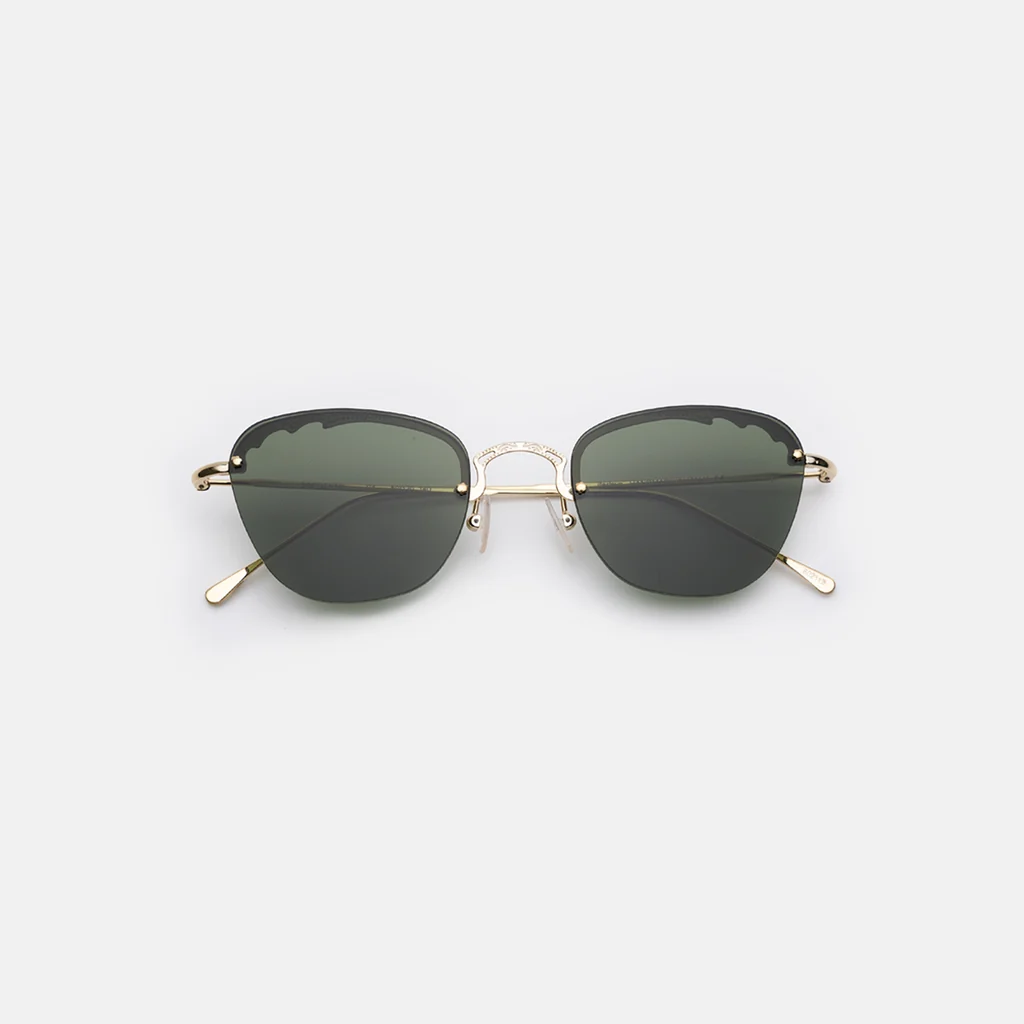 Sorrento Sunglasses, Gold / Olive Flat