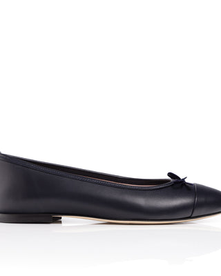 Cece Navy Leather Ballet Flat