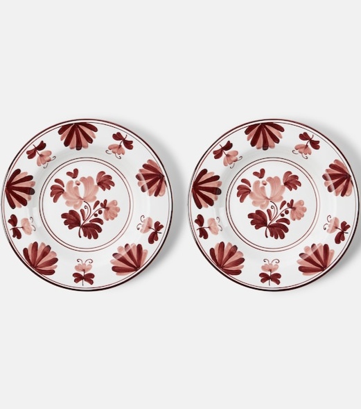 Blossom set of 2 ceramic soup plates