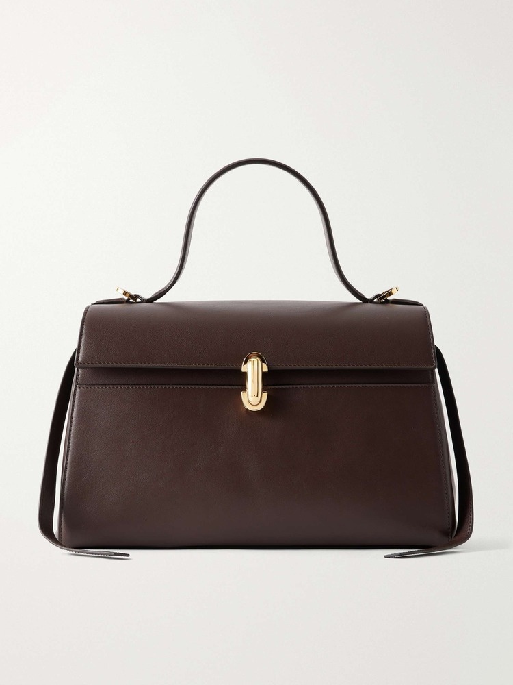 Soft Symmetry leather top handle bag