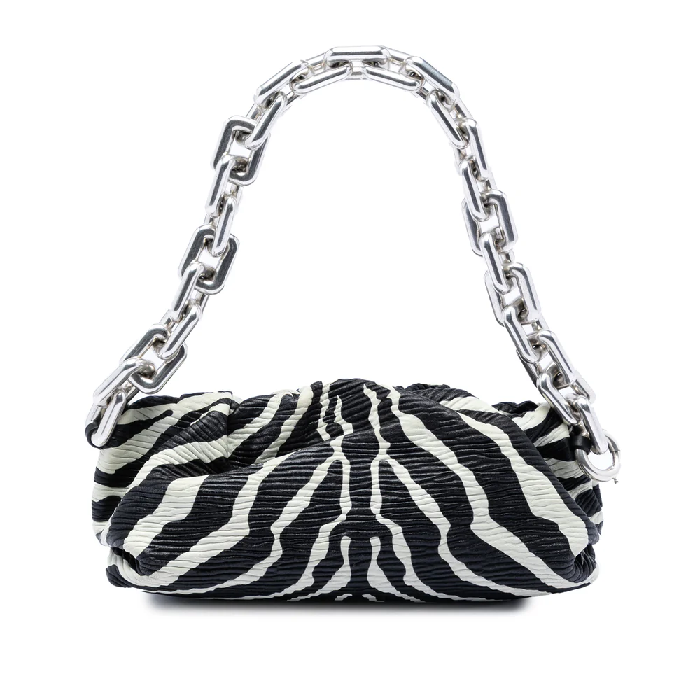 Bottega Veneta Textured Nappa Zebra Print Chain Pouch