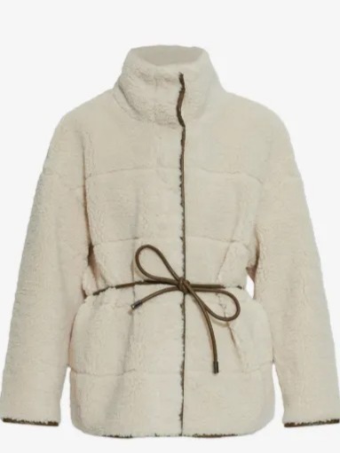 Kimberly belted faux-shearling jacket