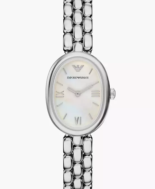 Women's Quartz Two-Hand Silver Stainless Steel Watch, 28mm