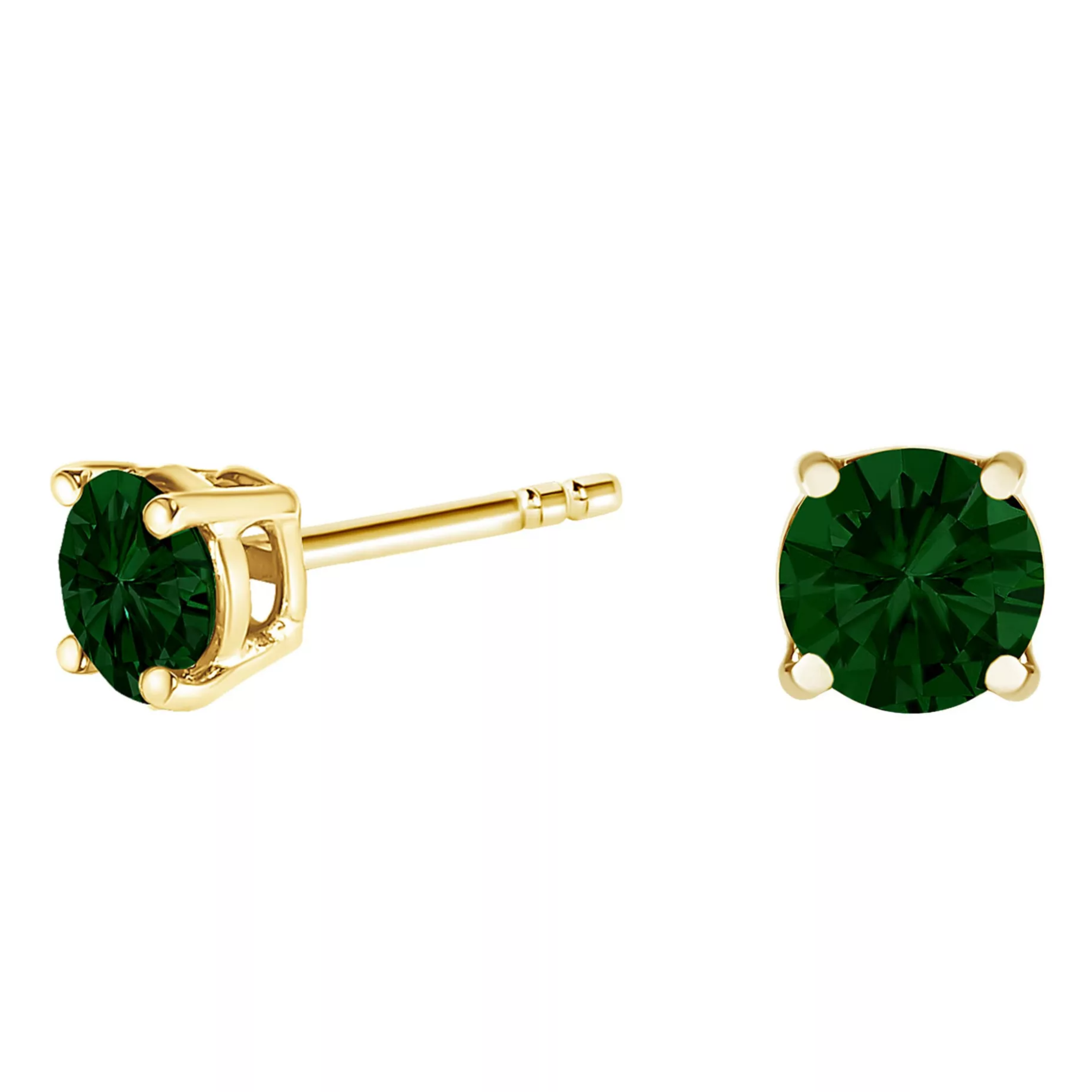 Lab Created 14K Gold 1/2 Cttw Lab Grown Green Diamond Solitaire Stud Earrings