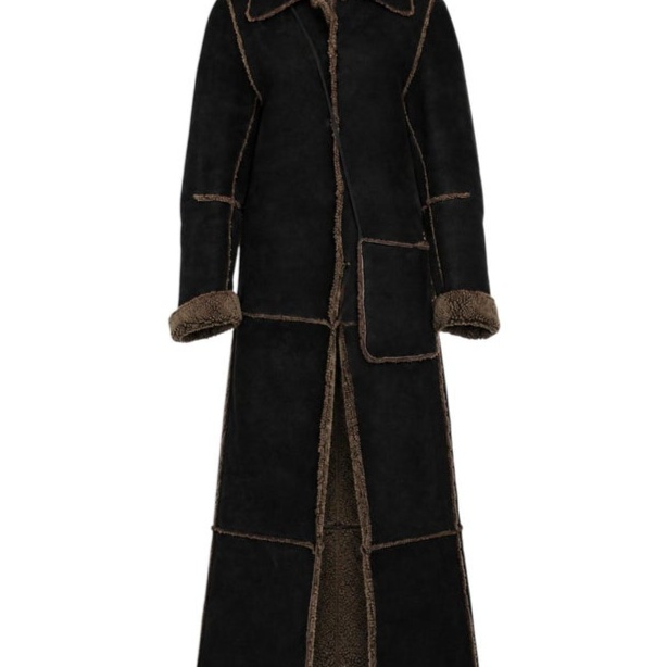 Ann Demeulemeester, brown maxi shearling coat