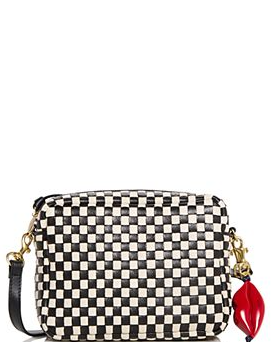 Midi Sac Lips Woven Leather Crossbody Bag