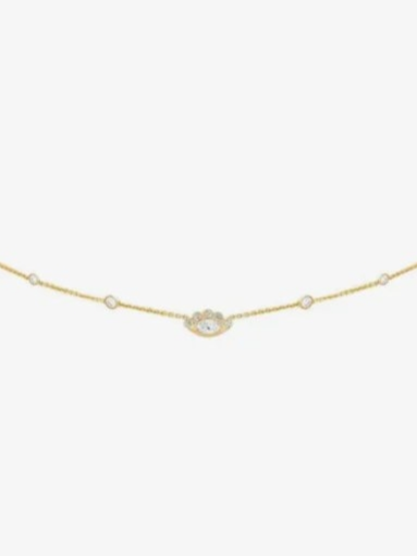 14K yellow gold Angel Eye diamond choker