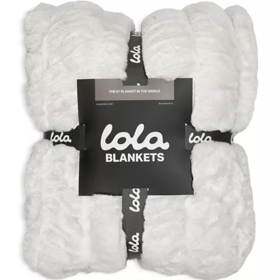 The Lola Original Ruched Faux Fur Blanket - Creamy Cloud