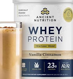 Grass Fed Whey Protein + Fat Loss Blend, Vanilla Cinnamon, 18 Servings