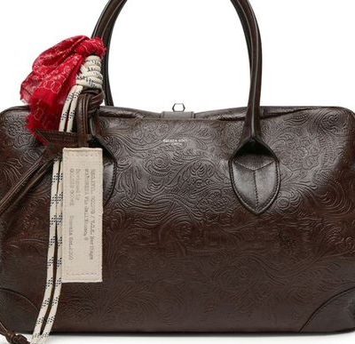 GOLDEN GOOSE Vita medium embossed leather handbag