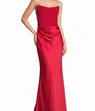 B. Darlin Strapless Corseted Bodice Godet Inset Dress