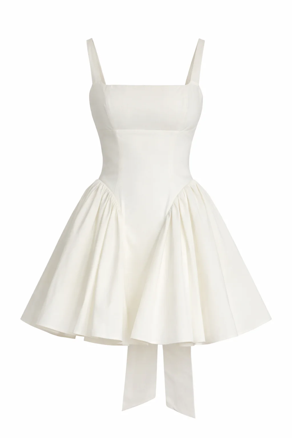 House of CB - Ivory Cotton Bow Mini Dress - M (Like-New)