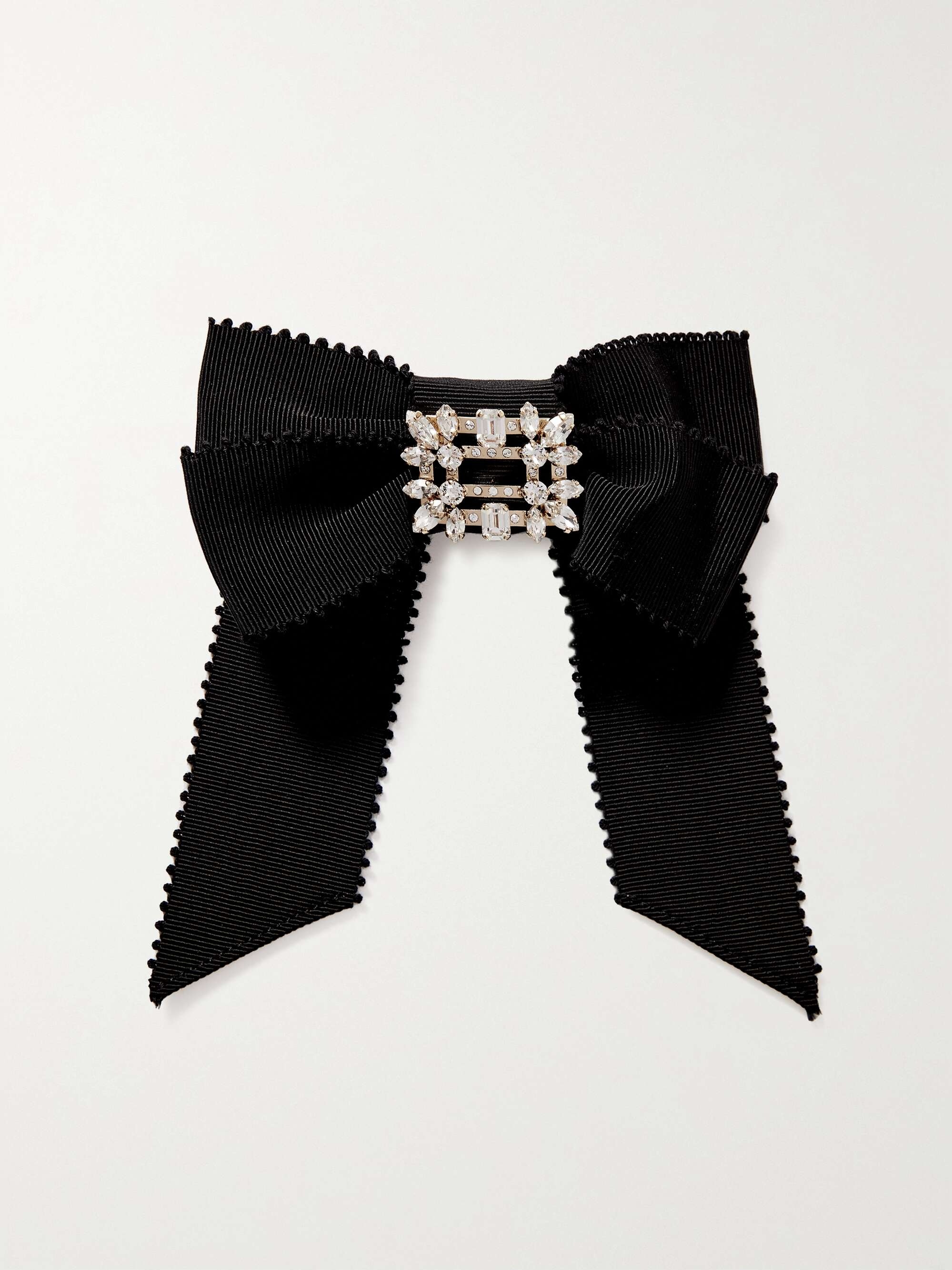 Broche Vivier crystal-embellished grosgrain hair clip