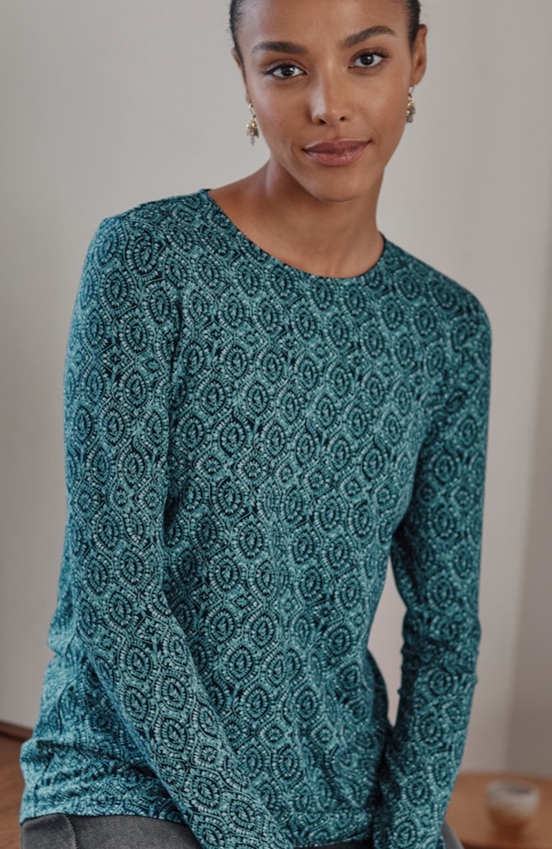 Pure Jill Long-Sleeve Shirttail Tee