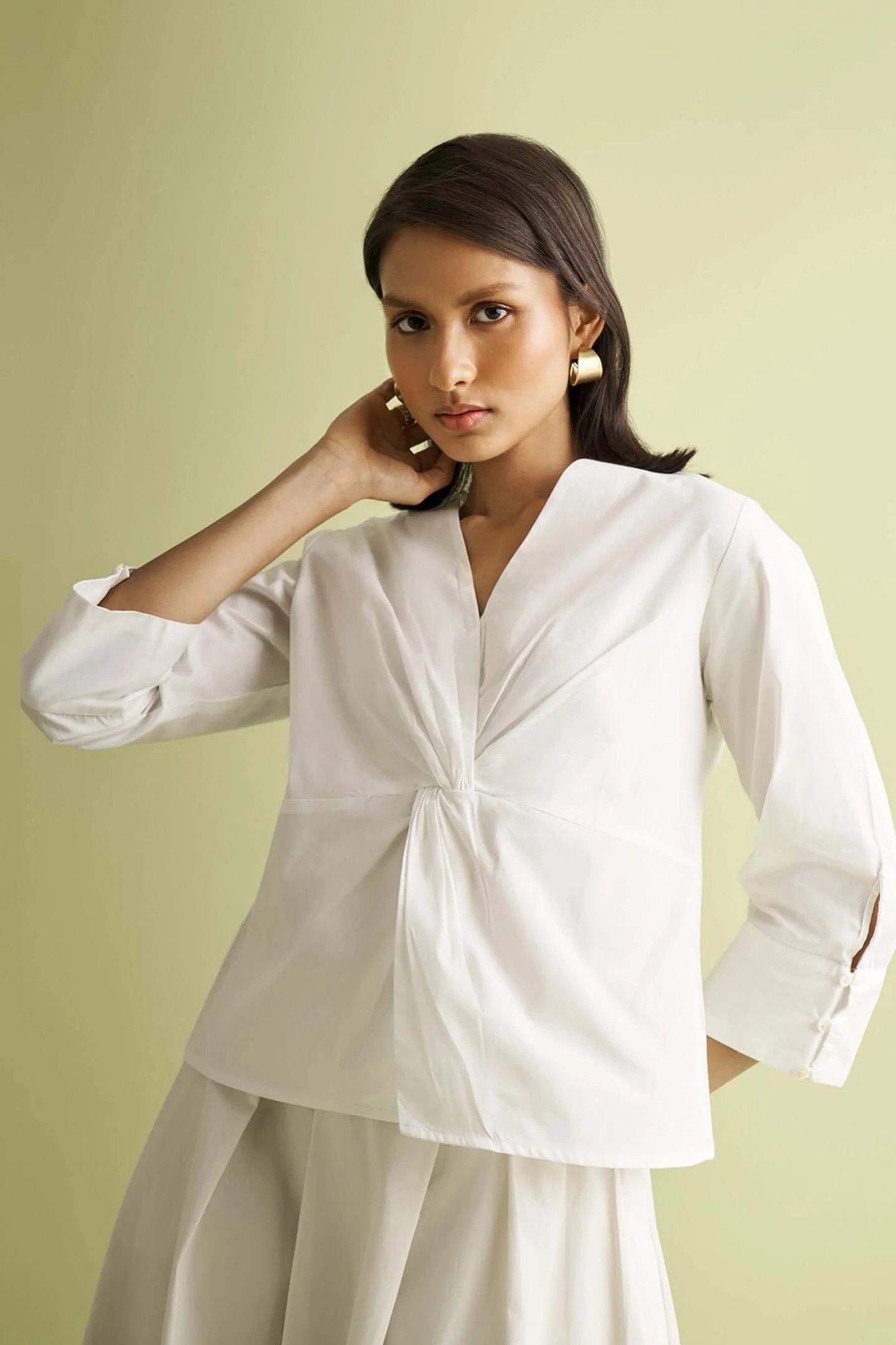 Front Twist Top in White