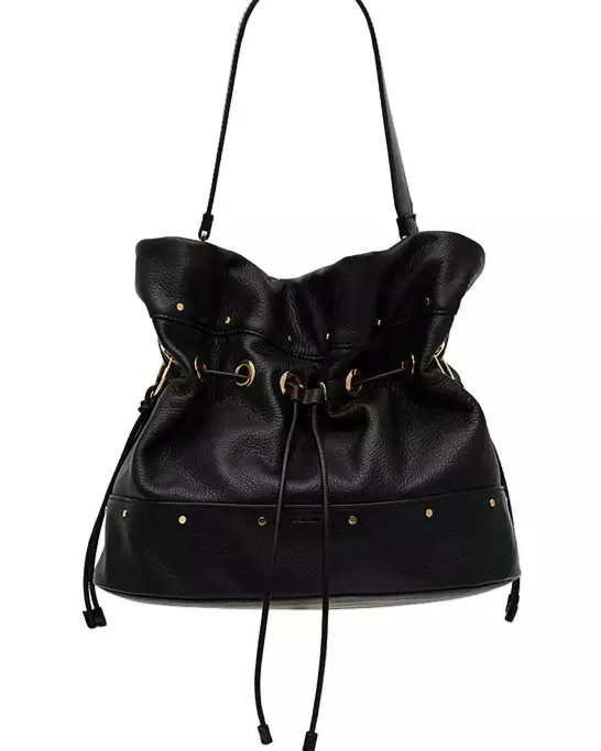 Gianna Large Studded Leather Bucket Bag