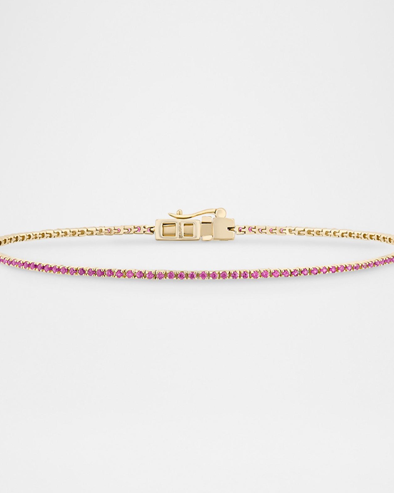 Thin Pink Sapphire Tennis Bracelet