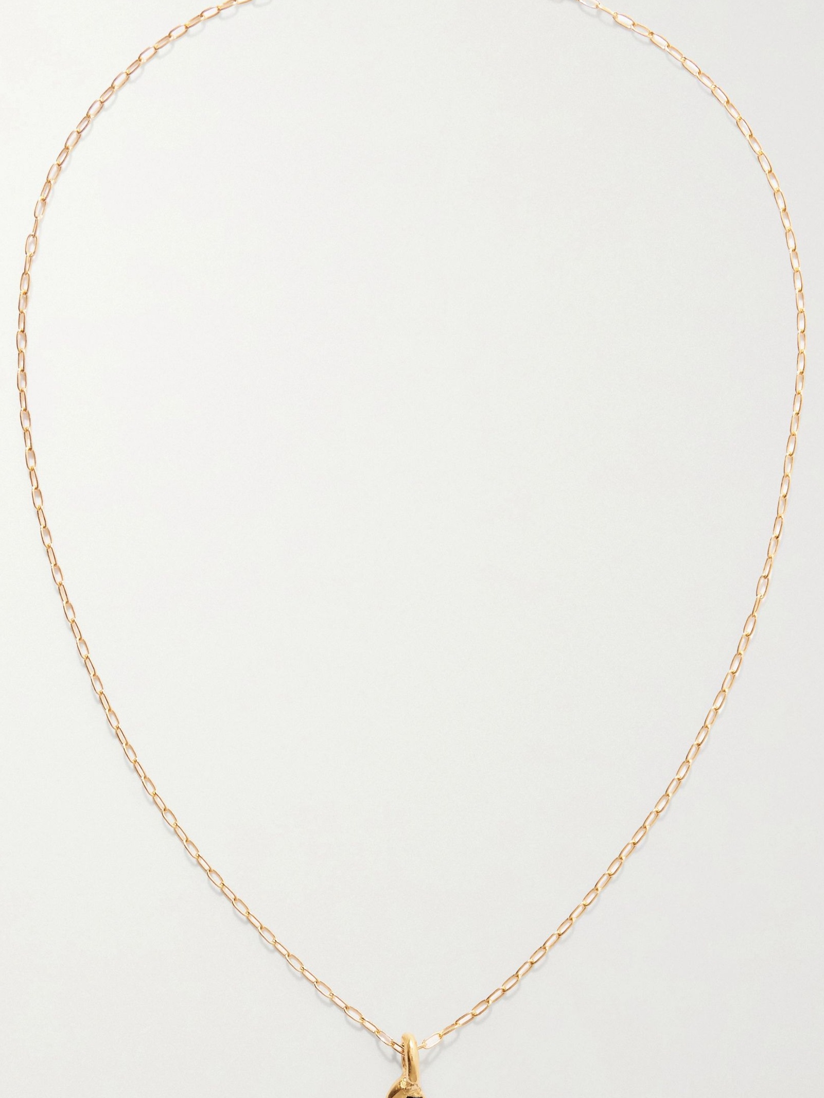Enero gold-plated and garnet pendant necklace