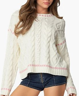 Womens Eleni Cable Knit Sweater