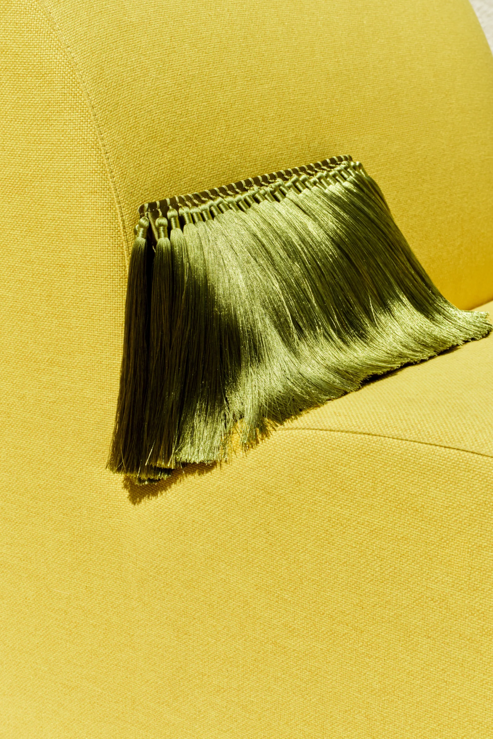 Tassel Boxy Clutch In Moss Green