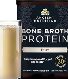 Grass Fed Bone Broth Protein Powder, Pure, 20 Servings