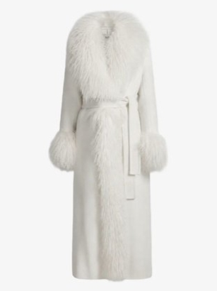 Lola Sheepskin-Trimmed Coat