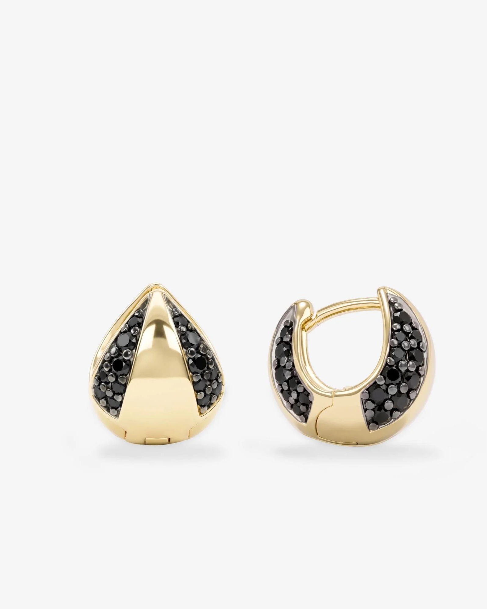Lil Norah Split Pavé Earrings - Gold|Black Diamondettes