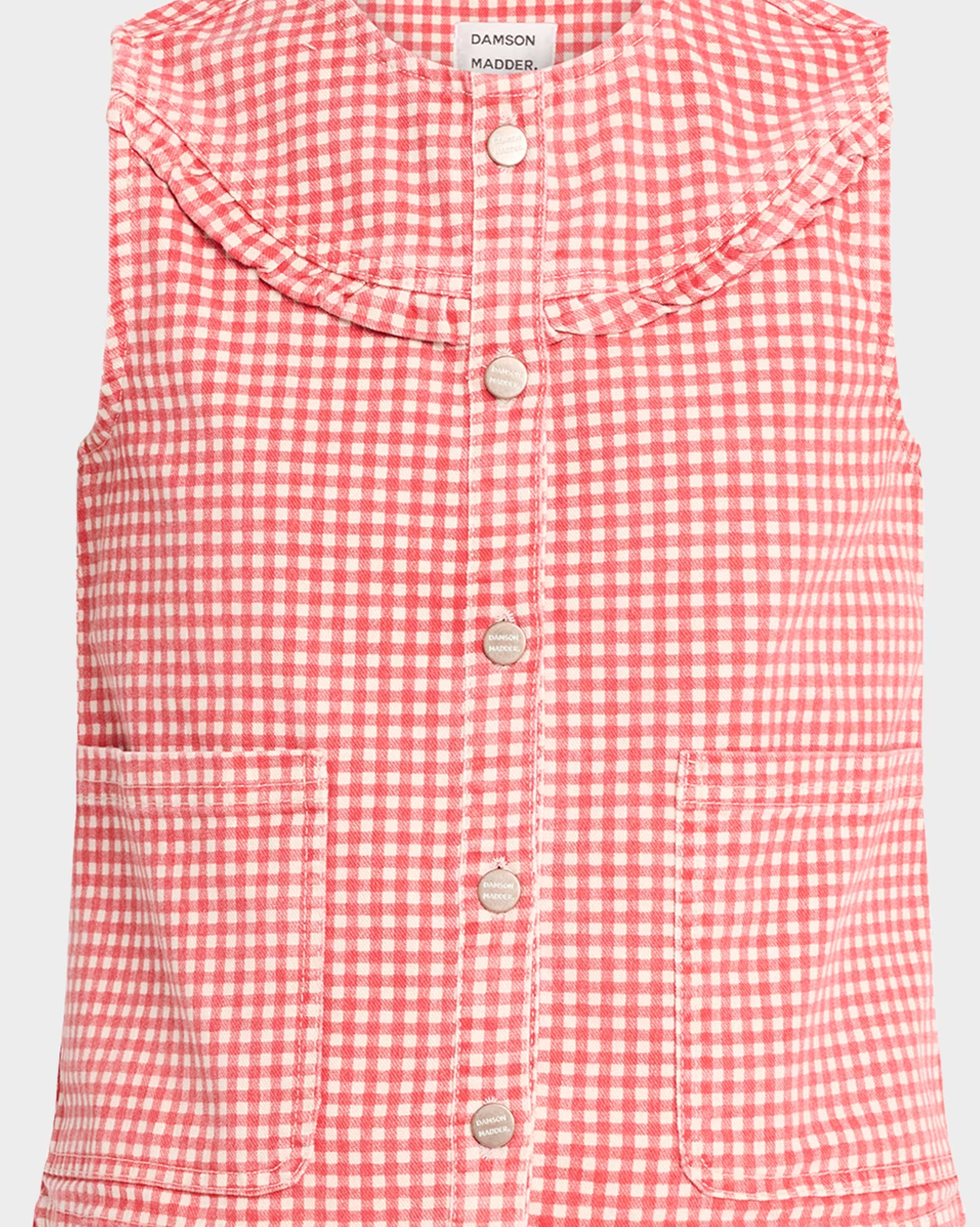Mari Gingham Button-Front Top