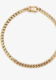 14kt yellow gold diamond curb chain bracelet