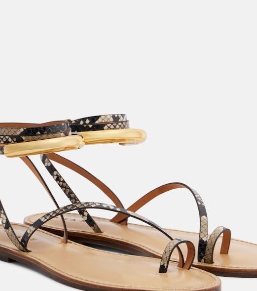 Kalahari snake-effect leather sandals