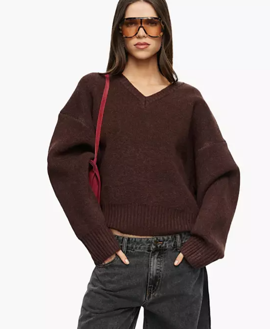 Women's Dolce Oversized Long-Sleeve Ribbed-Knit Sweater