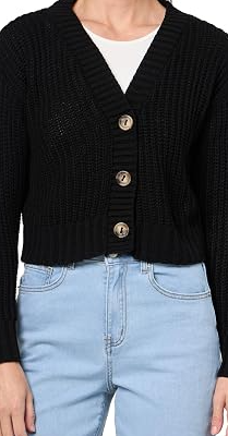 Women's Button Through Crop Cardigan
