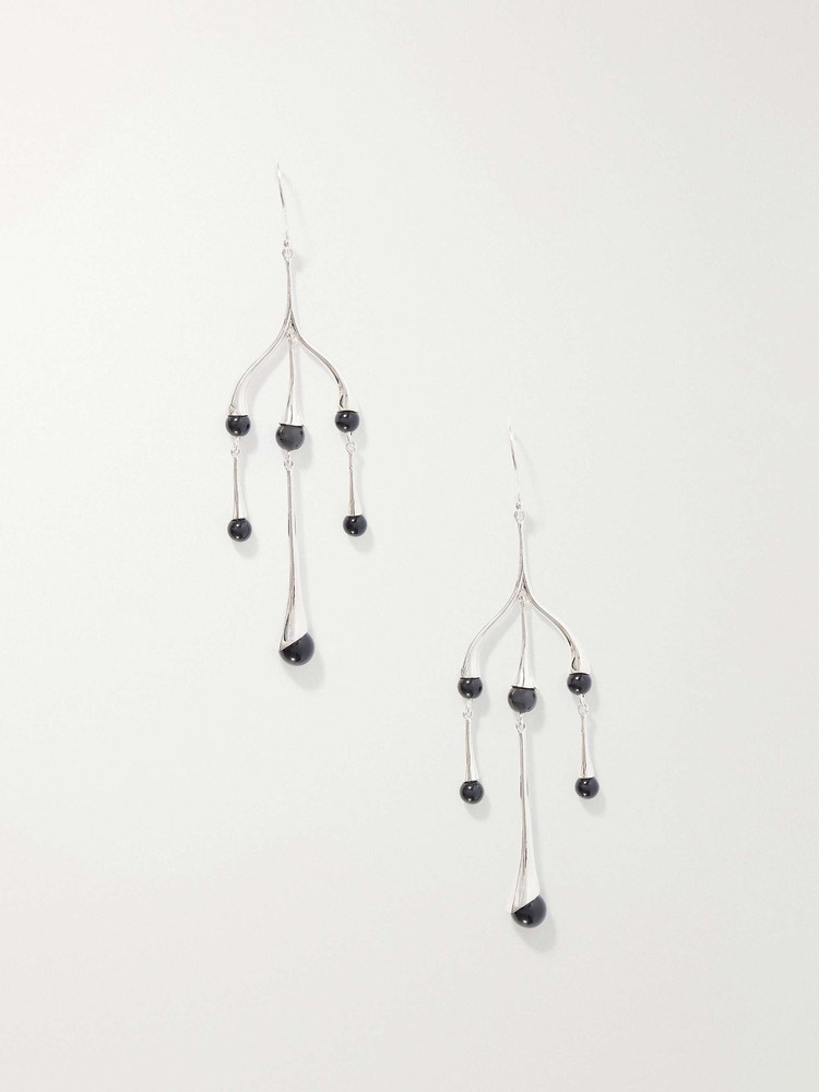 Petite Chandelier sterling silver and onyx earrings