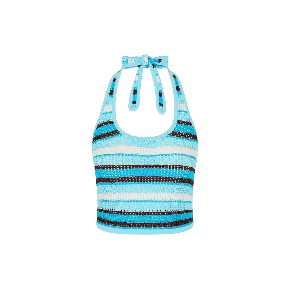 Knit Halter Tie Top - Buttercream Dream