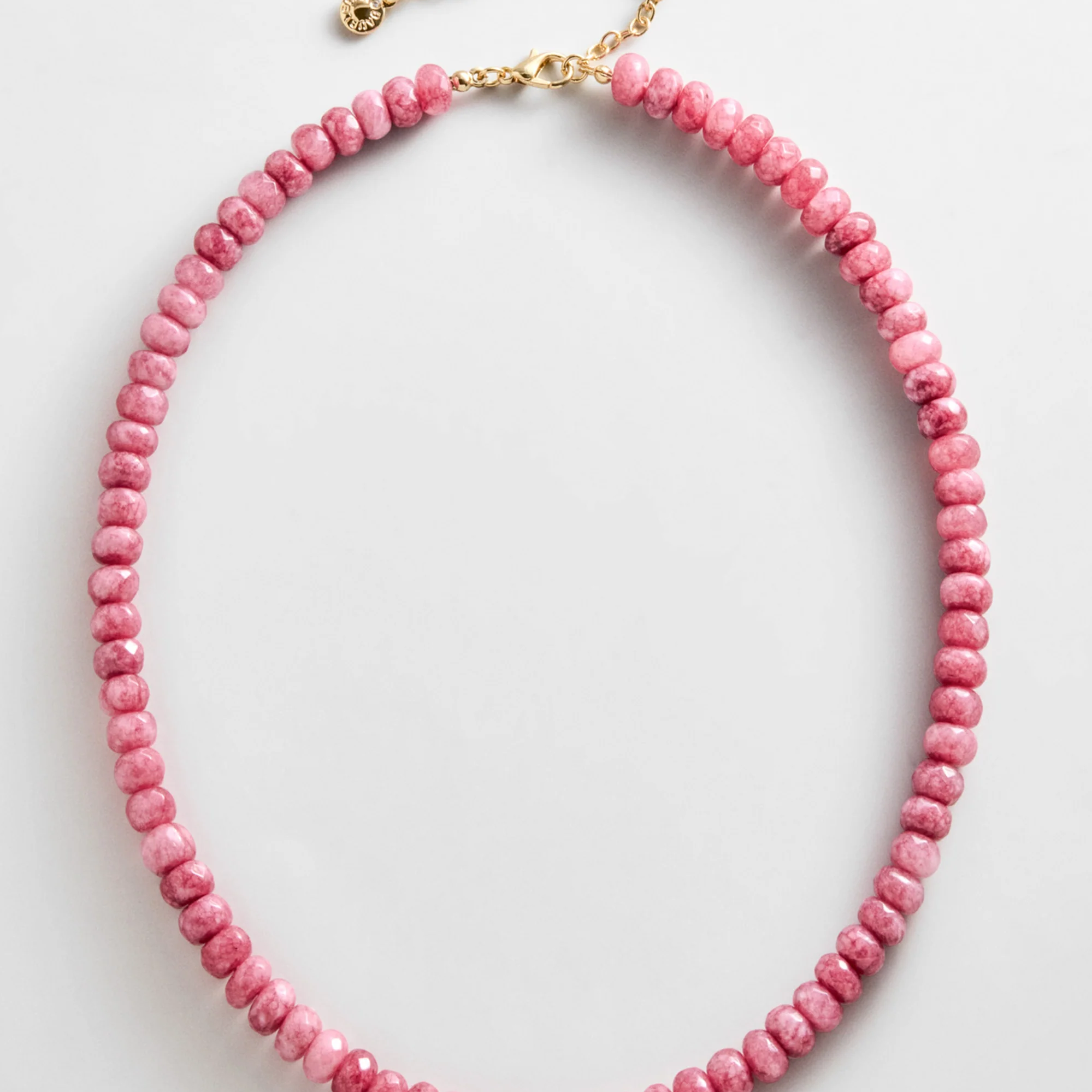 Mini Joyce Semi-Precious Beaded Necklace - Ruby Chalcedony