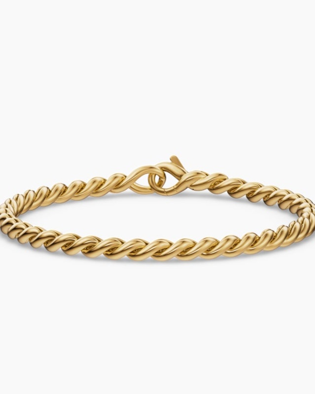 Sculpted Cable Chain Bracelet In 18k Yellow Gold 3.7mm